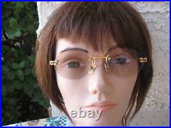 Fred #586331 Orcade Vtg France 22k Plated Rimless Unisex Oval Sunglass/eyeglass