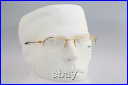 Fred Beaupre, Vintage 90s silver and gold half rim hexagon glasses frames