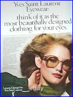 French Vintage Ysl Yves Saint Laurent Women Cat Eye Eyeglassesrhinestonesmint