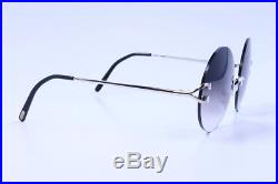 Genuine Vintage Cartier Platinum Round Sunglasses Eyeglasses Frame 55 -20 135