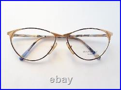 Givenchy Eyeglasses gold cateye women metal France vintage 90s mod. 34 NOS