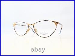 Givenchy Eyeglasses gold cateye women metal France vintage 90s mod. 34 NOS