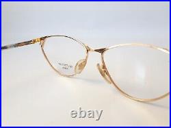 Givenchy Eyeglasses gold cateye women metal France vintage 90s mod. 34 NOS