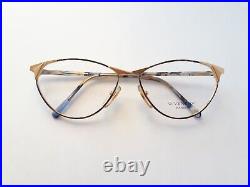 Givenchy Eyeglasses gold cateye women metal France vintage 90s mod. 34 NOS