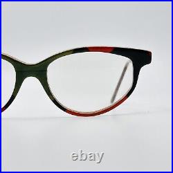 Gold And Wood eyeglasses Ladies Oval Colourful Cateye Real Vintage Mod. 714 NOS