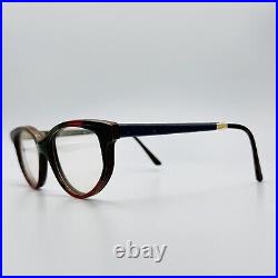 Gold And Wood eyeglasses Ladies Oval Colourful Cateye Real Vintage Mod. 714 NOS