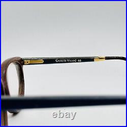 Gold And Wood eyeglasses Ladies Oval Colourful Cateye Real Vintage Mod. 714 NOS