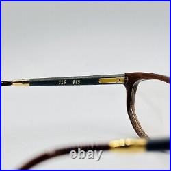 Gold And Wood eyeglasses Ladies Oval Colourful Cateye Real Vintage Mod. 714 NOS