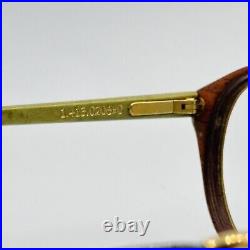 Gold And Wood eyeglasses Ladies Round Colourful Braun Real Vintage Mod. 413 New