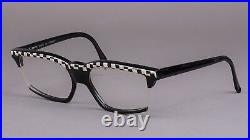 IDC Lunettes Vintage 728 8101 Checkered Black & White Eyeglasses Frames France