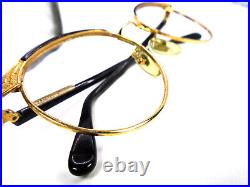 Jacques Fath JF 01 Gold/Black 52-19-145 Vintage Eyeglasses Frames Made in France