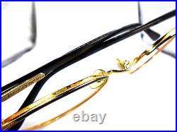 Jacques Fath JF 01 Gold/Black 52-19-145 Vintage Eyeglasses Frames Made in France