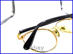 Jacques Fath JF 01 Gold/Black 52-19-145 Vintage Eyeglasses Frames Made in France