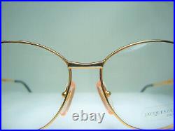 Jacques Fath luxury eyeglasses Gold Platinum plated oval women frames NOS vintag