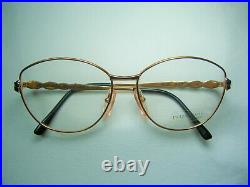 Jacques Fath luxury eyeglasses Gold Platinum plated oval women frames NOS vintag