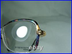 Jacques Fath, luxury eyeglasses, Gold plated, oval, square, women's, frames, NOS