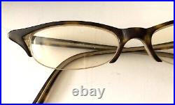 Jean Lafont Paris Vintage Sunglasses/Eyeglasses Frames Half Rim Cat Eye Tortoise