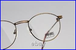 Kenzo Makara K 237 K17, Vintage 90s antique gold panto round eyeglasses frames m