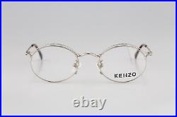 Kenzo Pamplone, Vintage 90s designer double rim small oval eyeglasses frames NOS