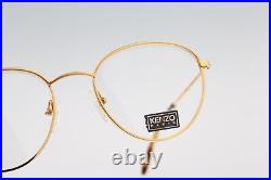 Kenzo Twinset 2, Vintage 90s gold panto round eyeglasses frames mens & womens NO