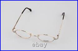 Kenzo Zoe K331 K48, Vintage 90s silver and gold small oval eyeglasses frames NOS