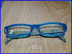 Kirk Originals Mimas Vintage Ladies Retro Glitter Glasses Frames Blue