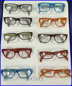 Kirk Originals Mimas Vintage Ladies Retro Glitter Glasses Frames Blue