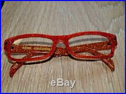 Kirk Originals Mimas Vintage Ladies Retro Glitter Glasses Frames Orange