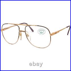 Lacoste Vintage Eyeglasses 727/1 F L 234 Gold/Brown Aviator France 5716 140