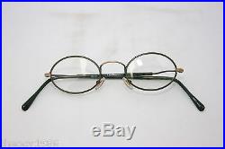 Les Puces Gouverneur Audigier Vintage Oval Eyeglasses Eyewear France 40mm Green