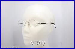 Les Puces Gouverneur Audigier Vintage Oval Eyeglasses Eyewear France 46mm Silver