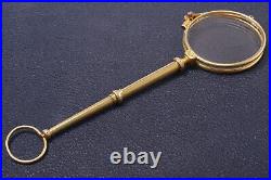 Lorgnette Antique Glasses Spectacles No Diopter +-1890 Gold Filled Doublé