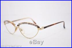 Loris Azzaro Star Paris 432 Brown Gold precious stones Vintage eyeglasses 57mm