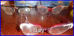 Lot of 3Vintage Pointy Rhinestone Cat Eye Glasses cateye eyeglasses france