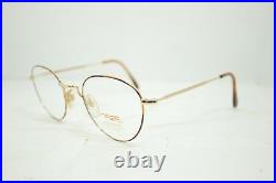 Lunettes Rege Metal RM03 49mm Round Vintage Eyeglasses Eyewear Tortoise Gold