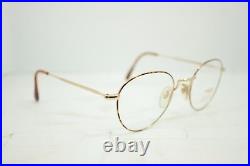 Lunettes Rege Metal RM03 49mm Round Vintage Eyeglasses Eyewear Tortoise Gold