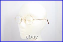 Lunettes Rege Metal RM05 46mm Round Vintage Eyeglasses Eyewear Gold