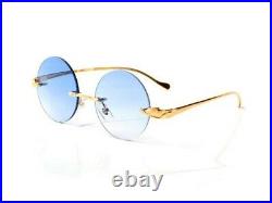 Luxury Rimless Eyeglasses Frames Sunglasses Jaguar Panther Baby Blue Vintage