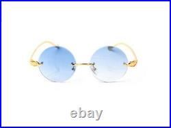 Luxury Rimless Eyeglasses Frames Sunglasses Jaguar Panther Baby Blue Vintage