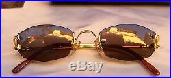Magnificent Cartier Gold Plated French Sun Glasses Made In France With Case