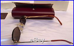 Magnificent Cartier Gold Plated French Sun Glasses Made In France With Case