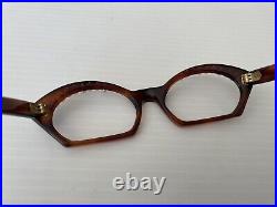 MCM Vintage Swank Cat Eye Rhinestone Pearl Eyeglasses Frame France 48 20