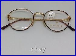 Maserati Vintage Eyeglass 6134-15 Matte Gold/deep Brown-black48-22-135 Round