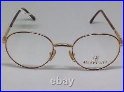 Maserati Vintage Eyeglass 6162-15 Gold/burgandy Tortoise 48-19-135 Round Frame