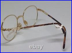 Maserati Vintage Eyeglass 6162-15 Gold/burgandy Tortoise 48-19-135 Round Frame