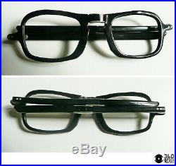 Montatura per occhiali pieghevoli Frame France vintage 1960s celluloide nera