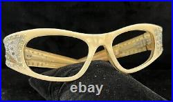 Mother Pearl FRENCH Cat Eye Style, Eye/Sunglass Frame withAurora Stones, France