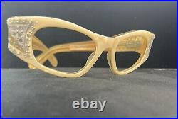 Mother Pearl FRENCH Cat Eye Style, Eye/Sunglass Frame withAurora Stones, France
