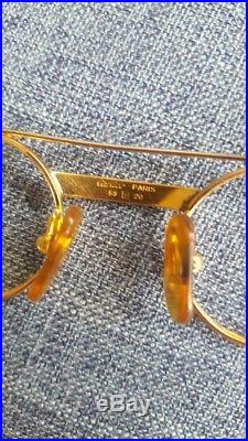 Must De CARTIER Vintage Eyeglass Frames 18k Overlay Original Authentic No Lenses