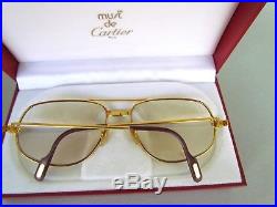 Must De Cartier Paris Romance Santos 58 18 Vintage Glasses With Original Box COA